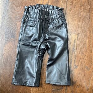 GAP Black Faux Leather Kids Pants